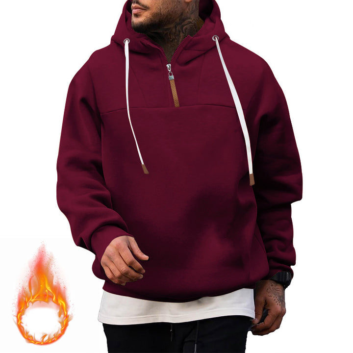 Herren Sport-Hoodie mit hohem Kragen und Reißverschluss Aliams