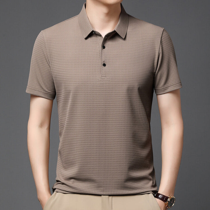 Herren elegantes Polohemd mit strukturiertem Kragen und funktionalen Eigenschaften Aliams