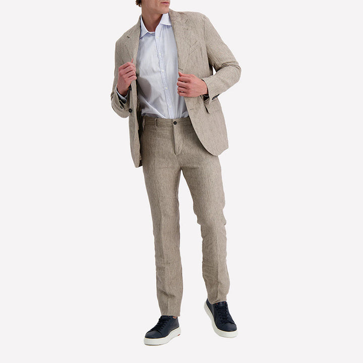 Herren eleganter Leinenanzug mit feinem Schnitt und praktischen Taschen Aliams