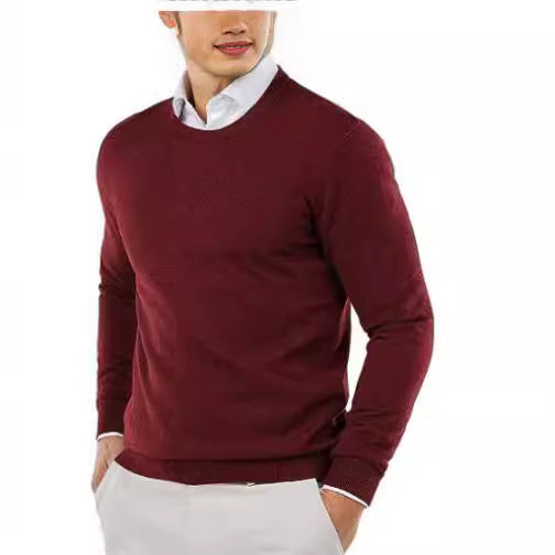 Herren eleganter Rundhals-Pullover aus feiner Baumwolle Aliams