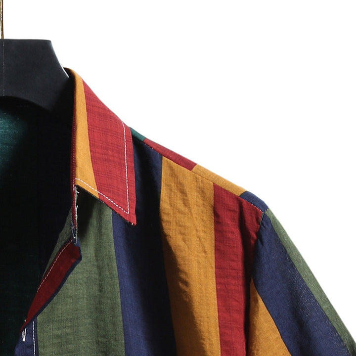 Herren Kurzarmhemd mit auffälligem Streifen-Design und bequemem Schnitt Aliams