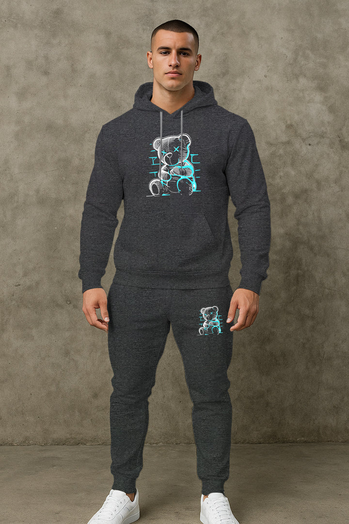 Herren bequemer Hoodie und Jogginghose Set mit einzigartigem Grafikdruck Aliams