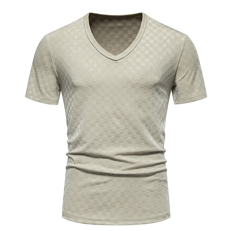 Herren V-Ausschnitt Shirt mit strukturierter Oberfläche Aliams