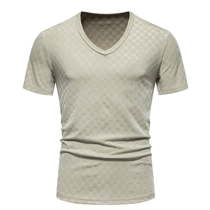 Herren V-Ausschnitt Shirt mit strukturierter Oberfläche Aliams