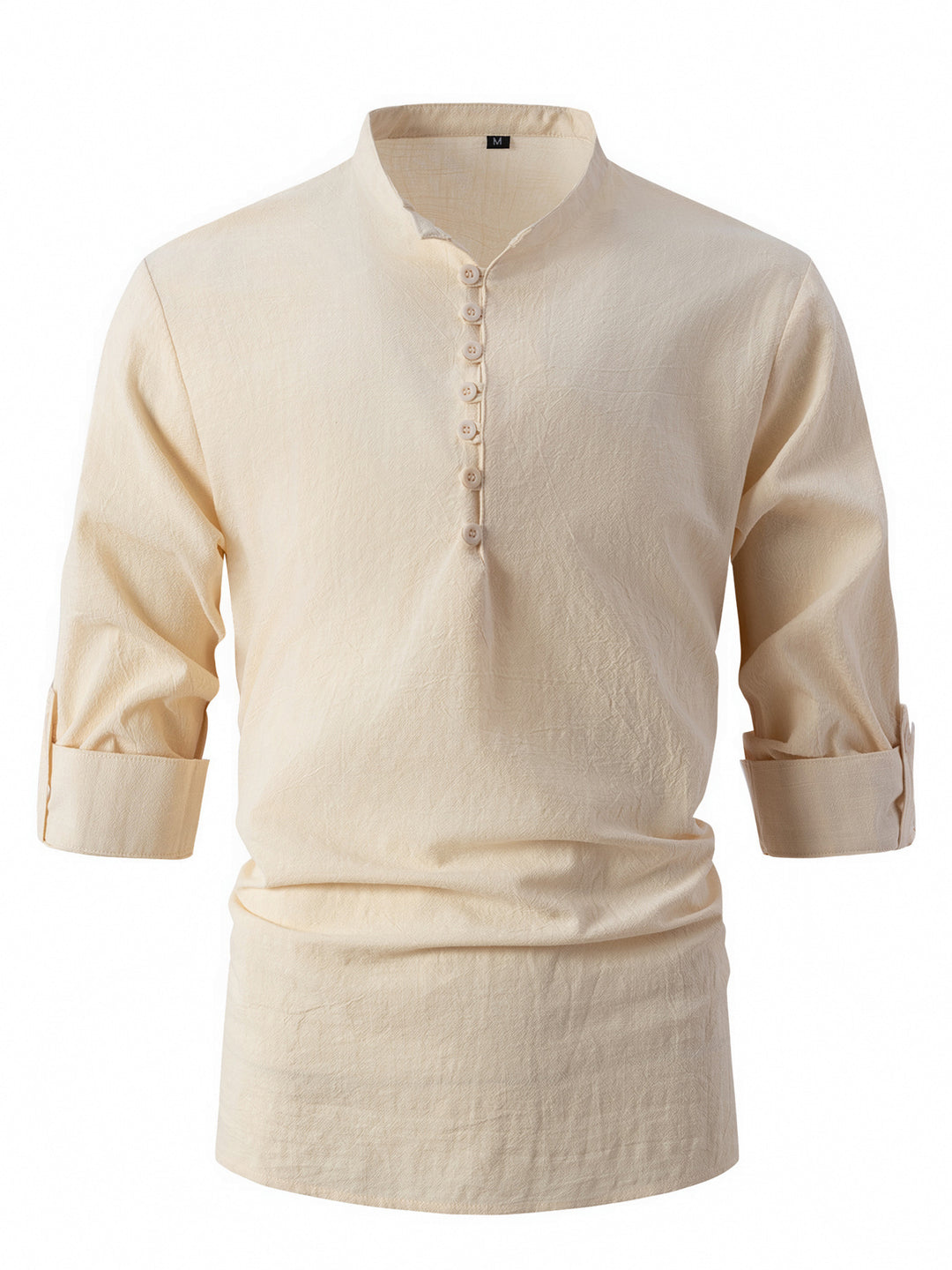 Herren elegantes Hemd mit Stehkragen und Knopfdetails Aliams