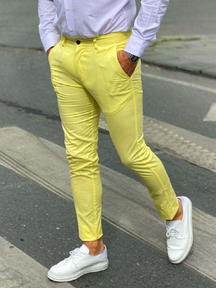 Herren Bequeme Sommerchino mit seitlichen Eingrifftaschen und elastischem Bund Aliams