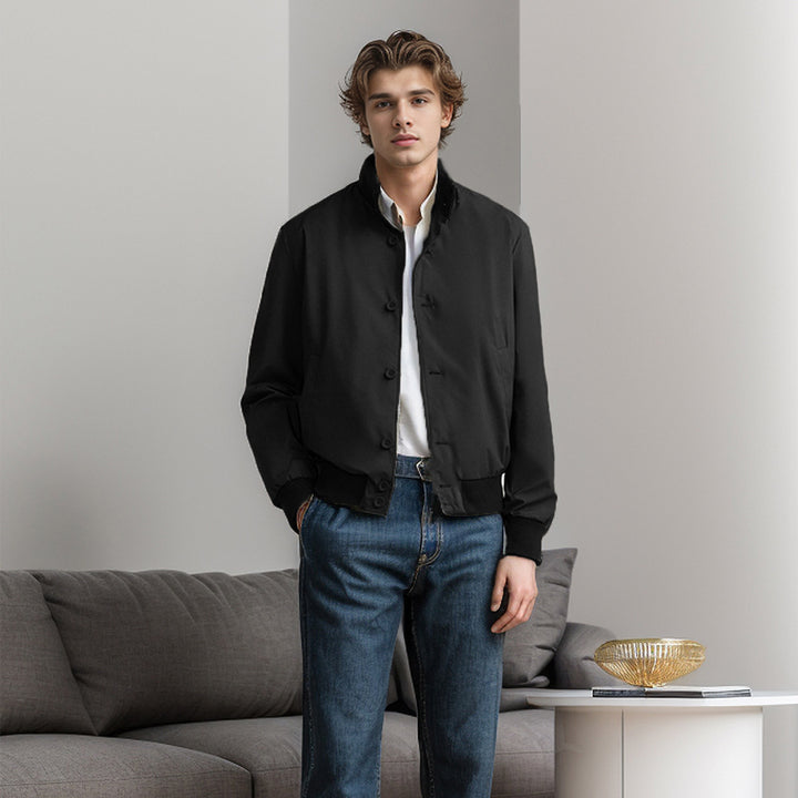 Herren Casual-Bomberjacke mit hohem Kragen und praktischen Taschen Aliams