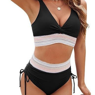 Damen Hochgeschnittener Verstellbarer Bikini Set mit Stilvollem Design Aliams