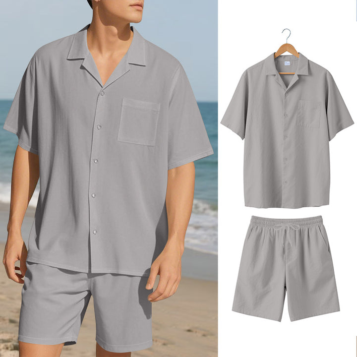 Herren Urlaubsgarnitur mit atmungsaktivem Kurzarmhemd und Shorts Aliams