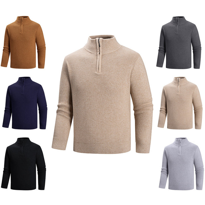 Herren Rollkragenpullover mit modernem Reißverschluss Aliams