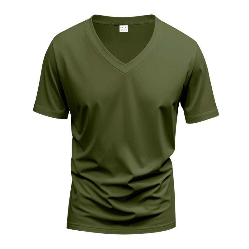 Herren Sportliches Kurzarm-T-Shirt mit V-Ausschnitt und funktionalem Mesh-Gewebe Aliams