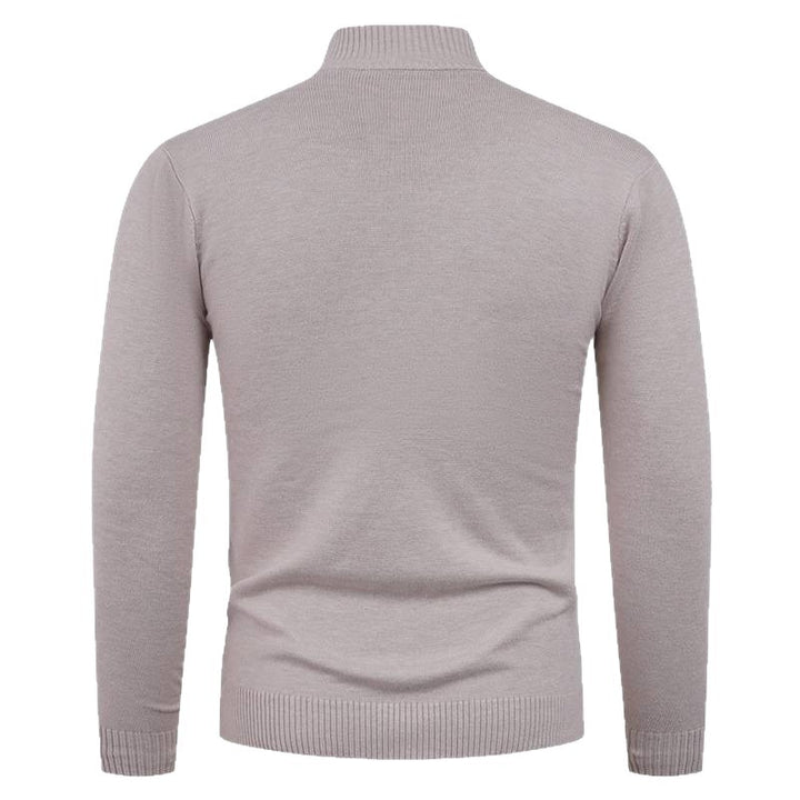 Herren Strickpullover mit hohem Kragen und praktischem Reißverschluss Aliams