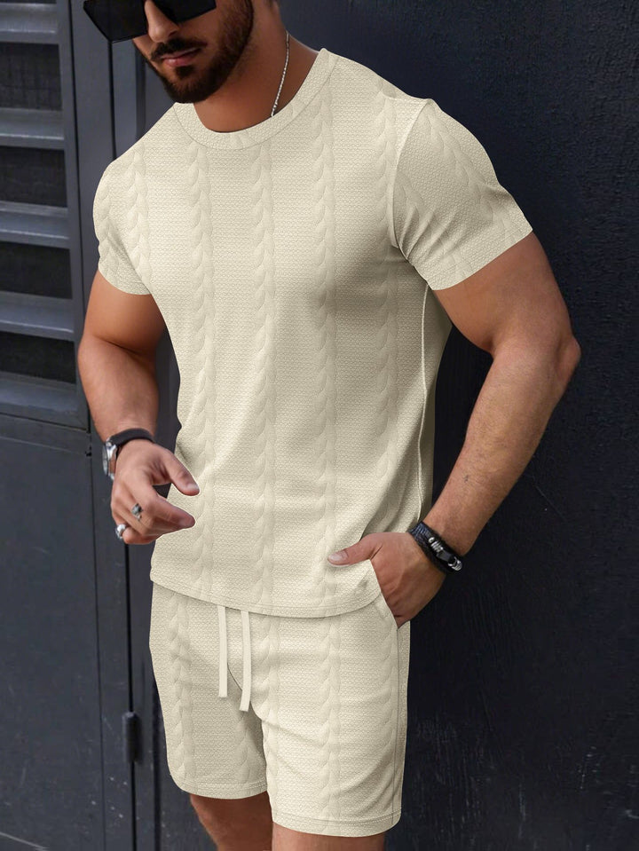 Herren Sportliches Kurzarmset mit strukturierter Oberfläche Aliams