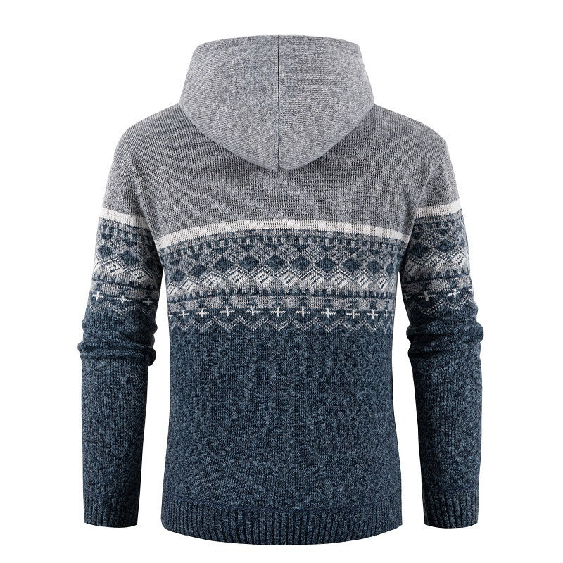 Herren Kapuzenpullover mit Norweger-Muster Aliams