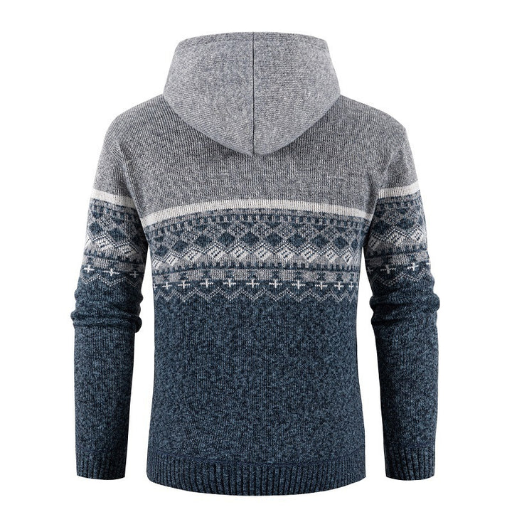 Herren Kapuzenpullover mit Norweger-Muster Aliams