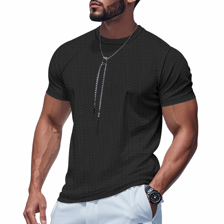 Herren Atmungsaktives Kurzarm-T-Shirt mit stylischem Reißverschluss Aliams