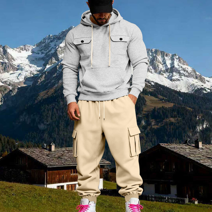 Herren Kapuzenpullover und Cargo-Hosen Set Aliams