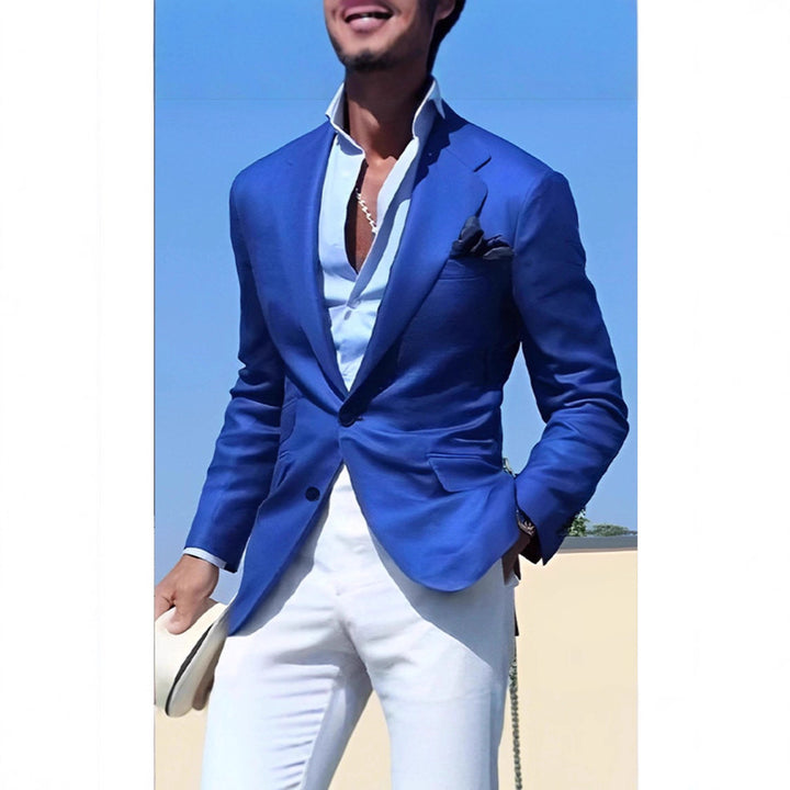 Herren Eleganter Leinenblazer mit modernem Schnitt und strukturiertem Gewebe Aliams