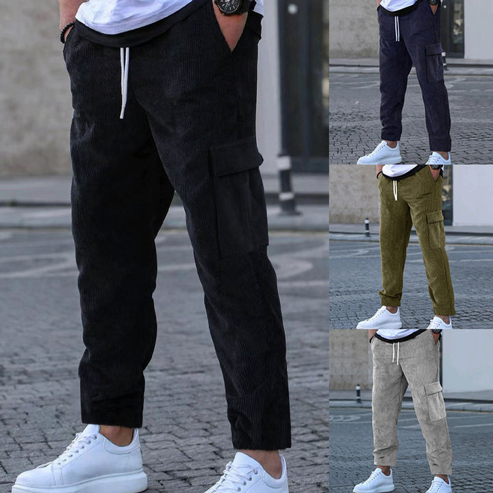 Herren bequeme Cargo-Hose mit elastischem Bund Aliams