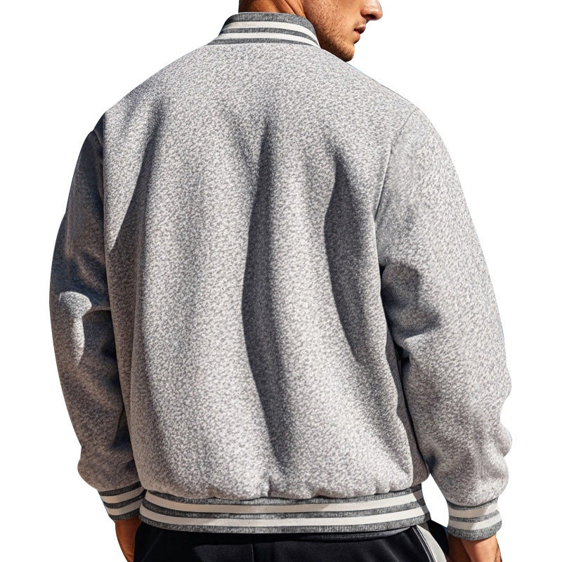 Herren sportliche Collegejacke mit praktischem Druckknopfverschluss Aliams