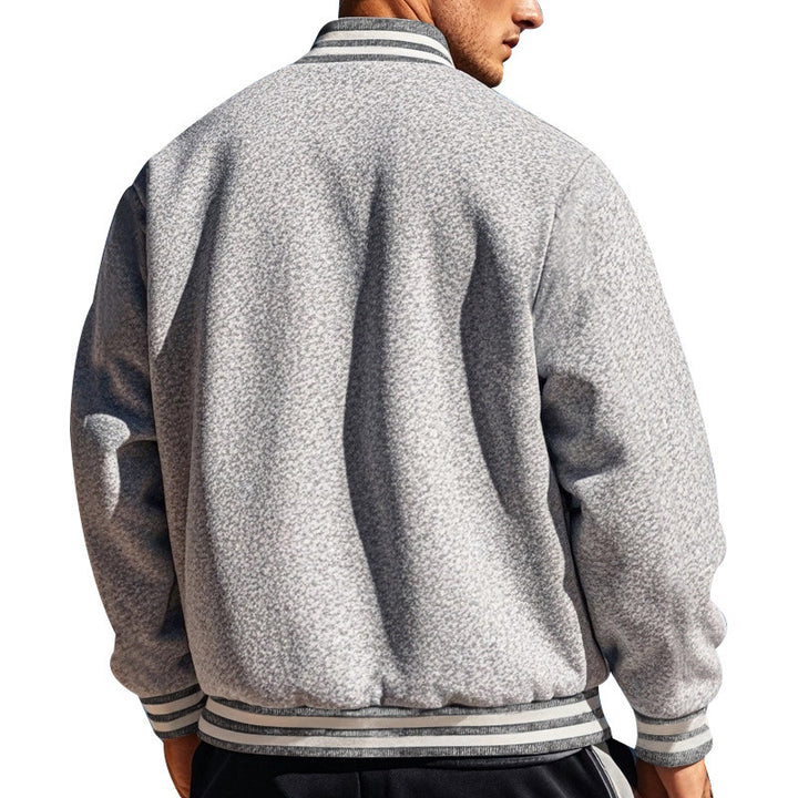 Herren sportliche Collegejacke mit praktischem Druckknopfverschluss Aliams