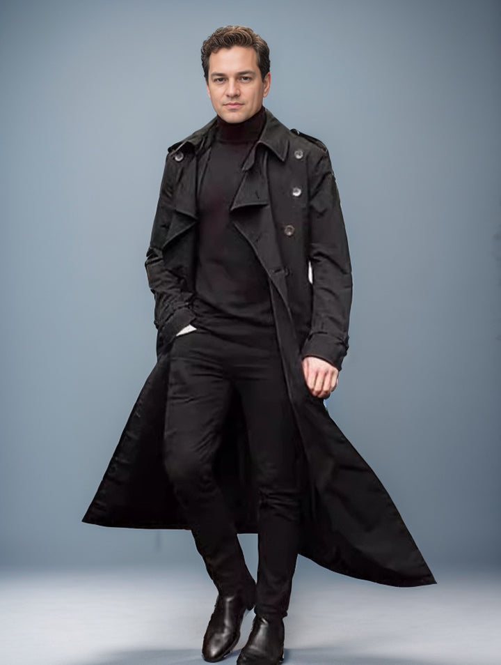 Herren Eleganter, langer Trenchcoat Aliams