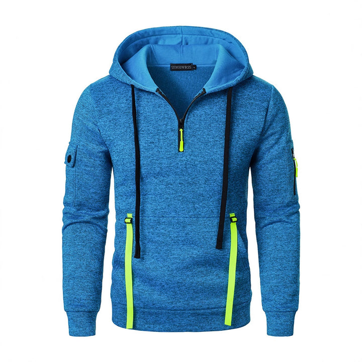 Herren sportlicher Hoodie mit atmungsaktiven Einsätzen und praktischen Reißverschlusstaschen Aliams
