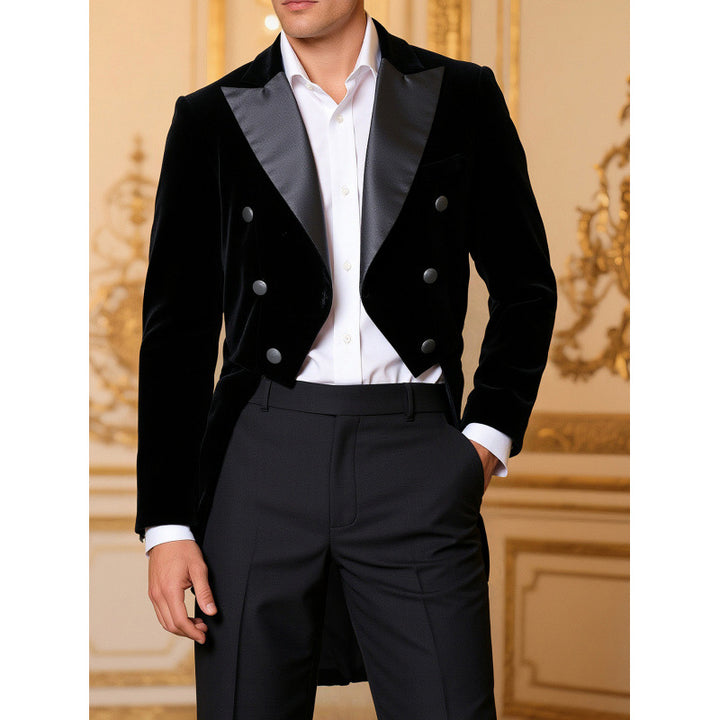 Herren Eleganter Samt-Blazer mit extravaganten Akzenten Aliams