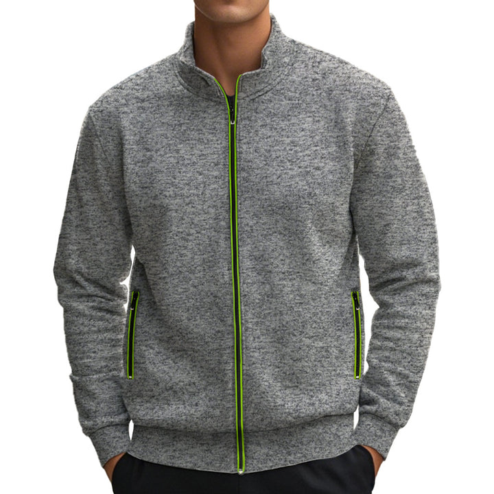 Herren Freizeitjacke mit hohen Kragen und reflektierenden Reißverschlussdetails Aliams
