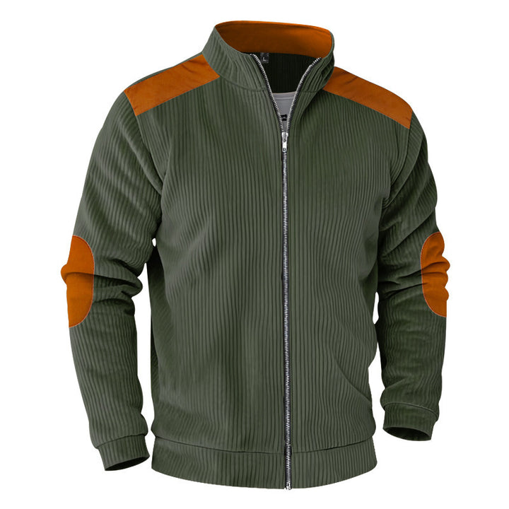 Herren sportliche Jacke mit strukturierten Ärmeln und Stehkragen Aliams