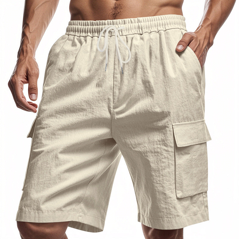 Herren Cargo-Shorts mit elastischem Bund und Funktionalen Taschen Aliams