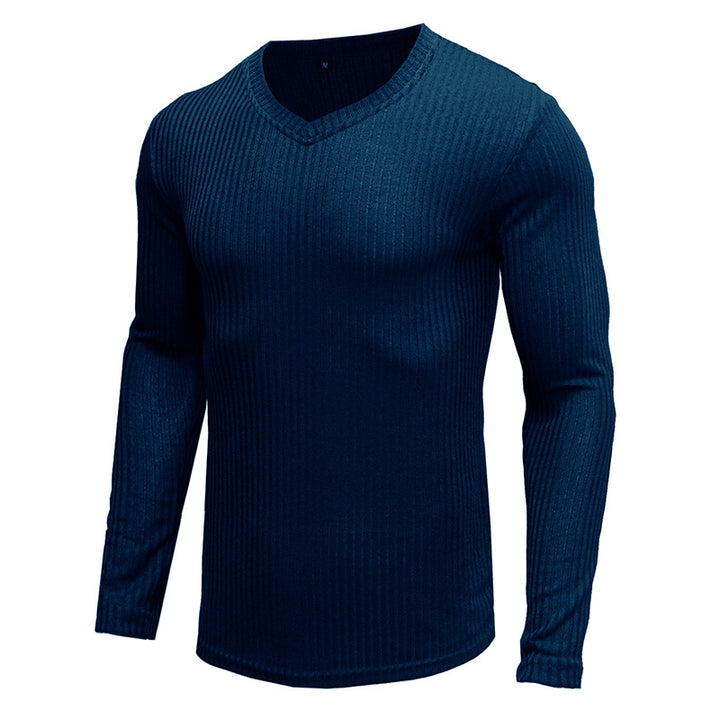 Herren V-Ausschnitt Pullover aus hochwertigem Rippstrick Aliams