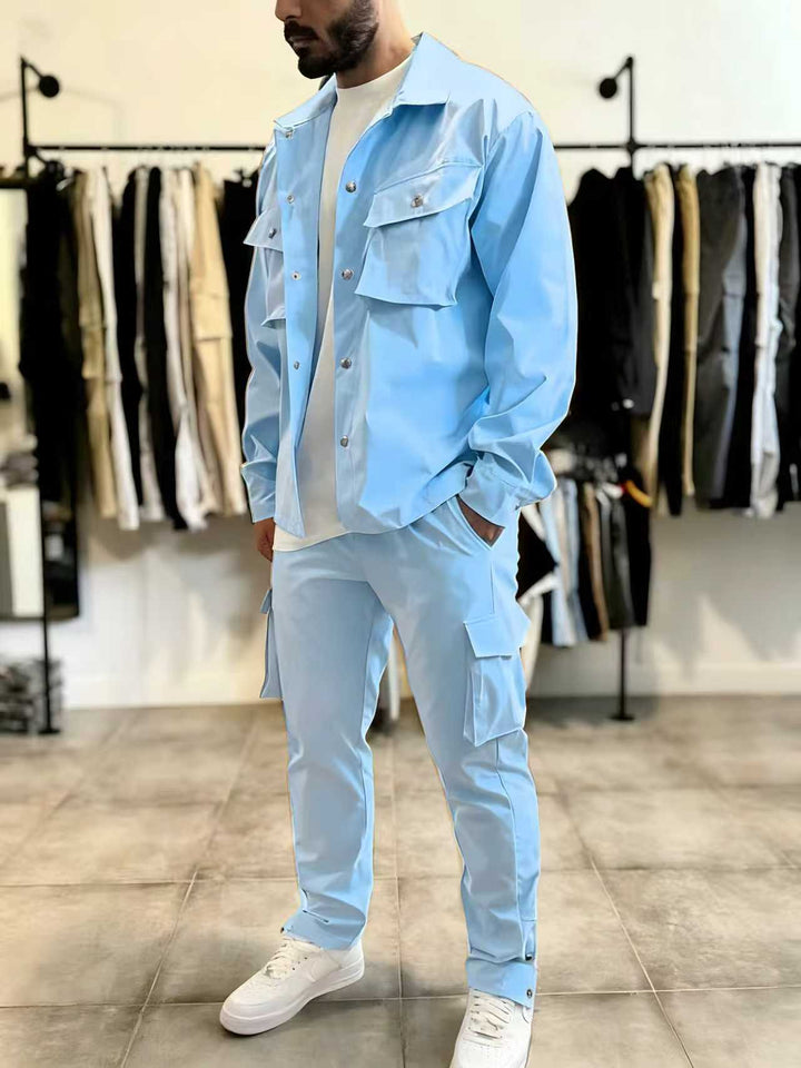 Herren funktionale Freizeitjacke mit Cargo-Hose Set Aliams