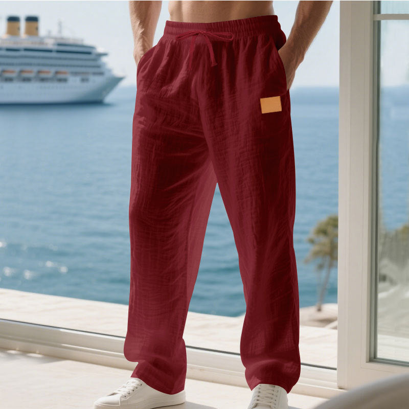 Herren Bequeme und luftige Sommerhose aus leichtem Leinenmaterial Aliams