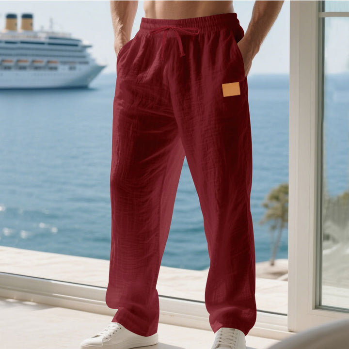 Herren Bequeme und luftige Sommerhose aus leichtem Leinenmaterial Aliams