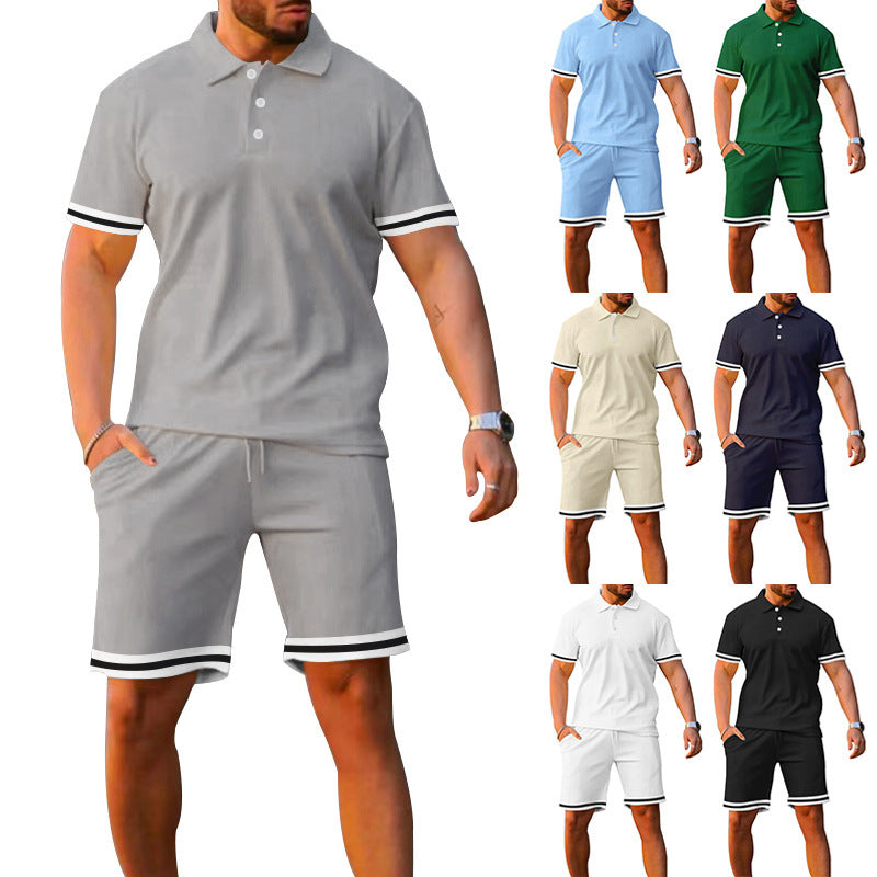 Herren Sportliches Poloshirt und Shorts Set Aliams