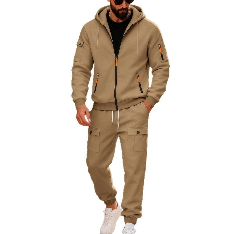 Herren sportliches Hoodie- und Cargo-Hosen-Set Aliams