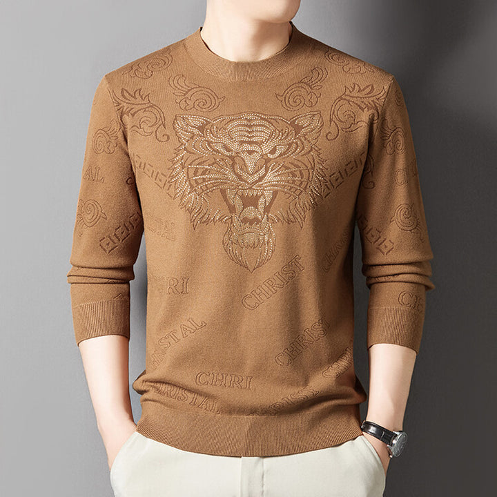 Herren Strickpullover mit einzigartigem Löwenmotiv Aliams