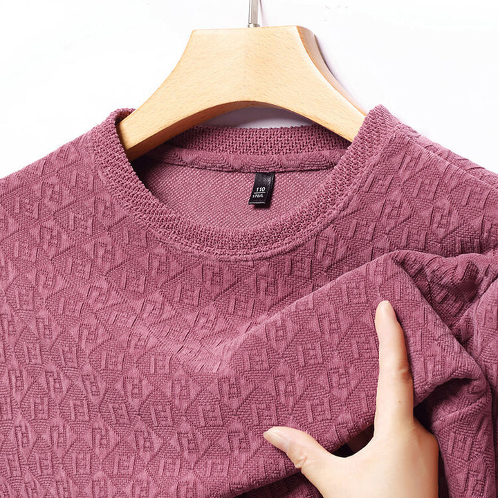 Herren hochwertiger Strickpullover mit modischem 3D-Muster Aliams