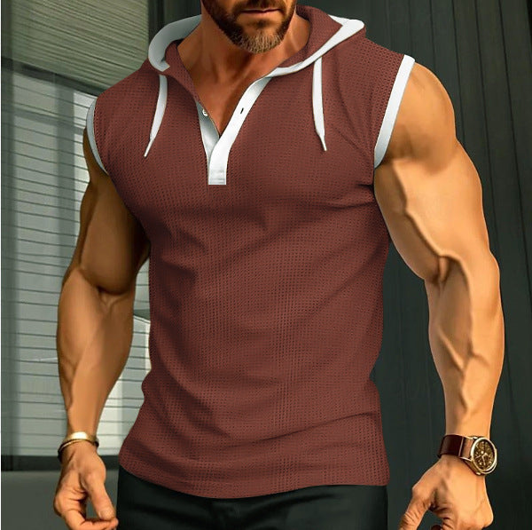 Herren Sportliches Ärmelloses Poloshirt mit atmungsaktiver Wabenstruktur Aliams