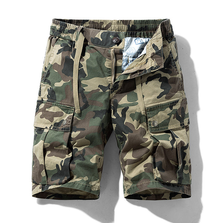 Herren Cargoshorts im lässigen Camouflage-Design mit elastischem Bund und praktischen Taschen Aliams
