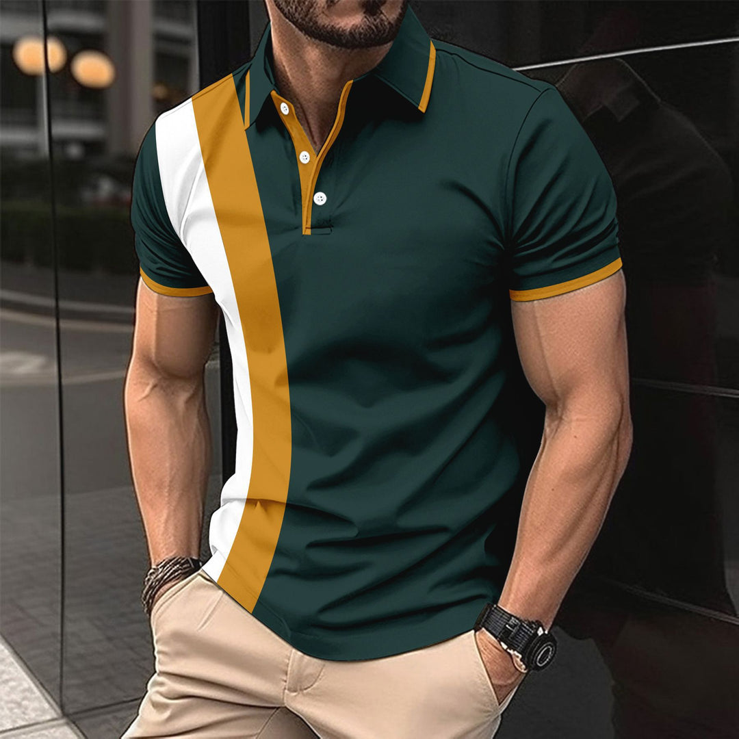Herren Polohemd mit modernem Farbblockdesign und sportlichen Akzenten Aliams