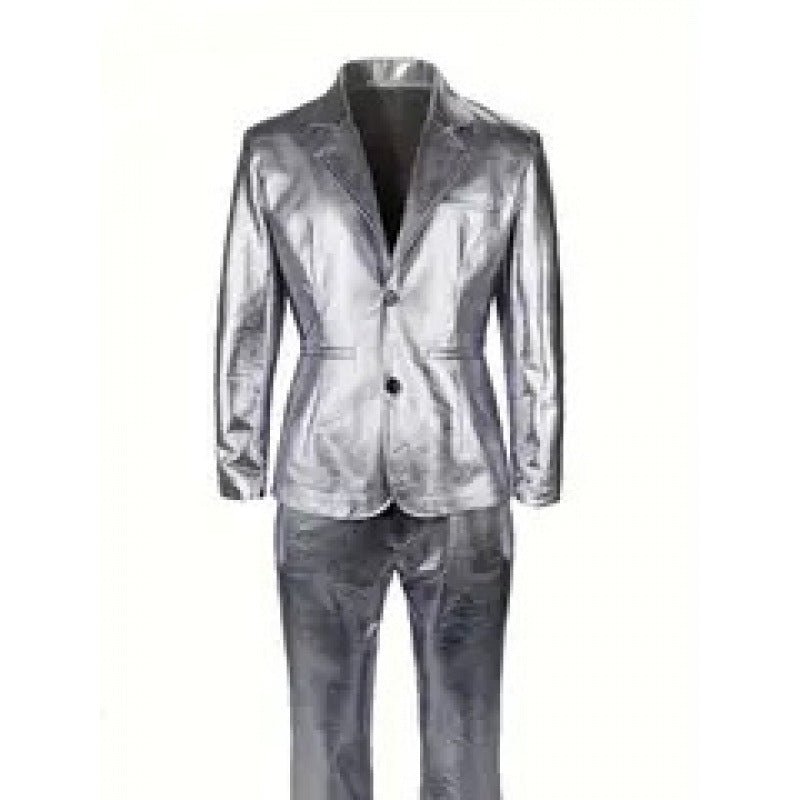 Herren Glamouröser Satin-Anzug Aliams