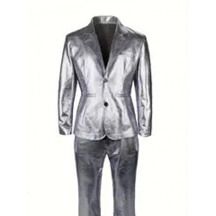 Herren Glamouröser Satin-Anzug Aliams