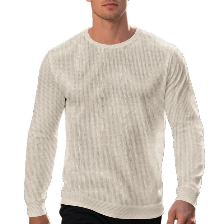 Herren komfortabler Langarmpullover aus atmungsaktivem Material und modernem Strukturdesign Aliams