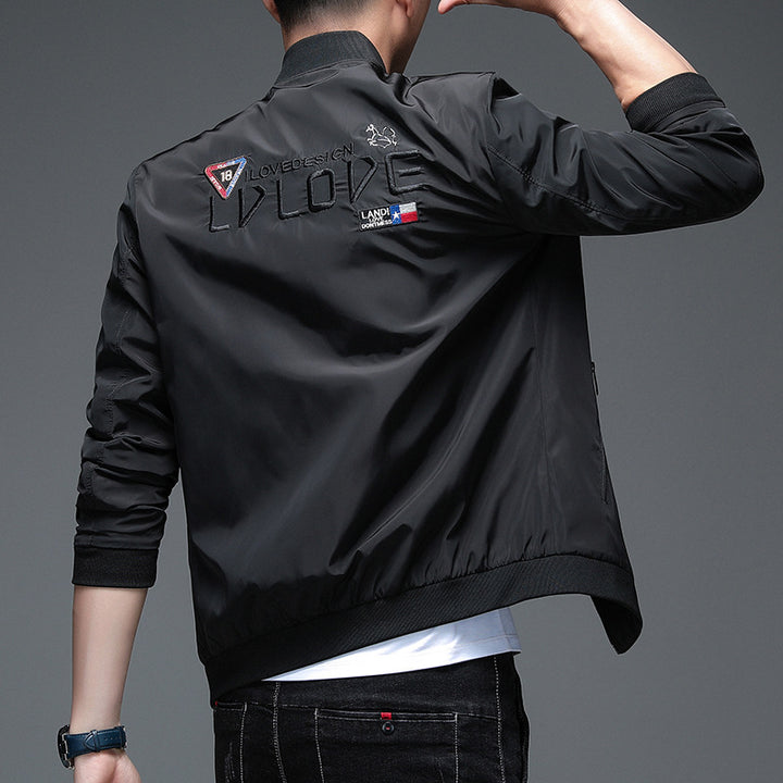 Herren sportliche Trendjacke mit Stickerei Aliams