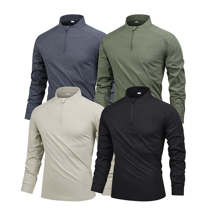 Herren Funktionsoberteil mit kurzem Reißverschluss und atmungsaktiven Eigenschaften Aliams