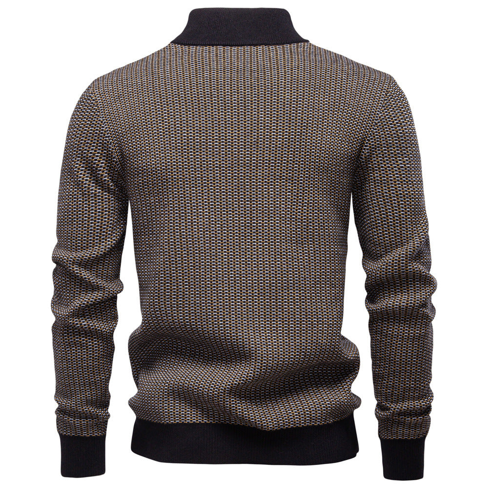 Herren Strickpullover mit modernem Zipper und strukturiertem Design Aliams