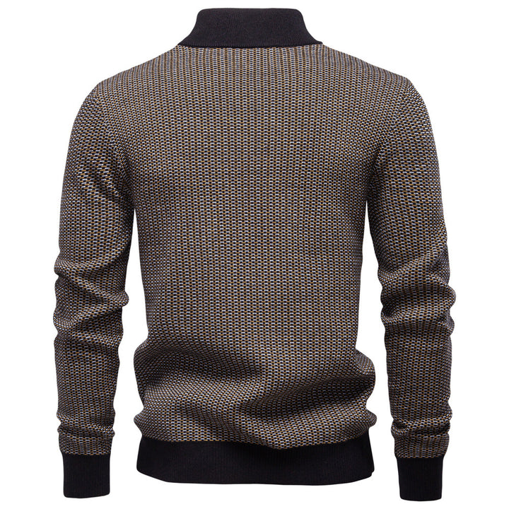 Herren Strickpullover mit modernem Zipper und strukturiertem Design Aliams