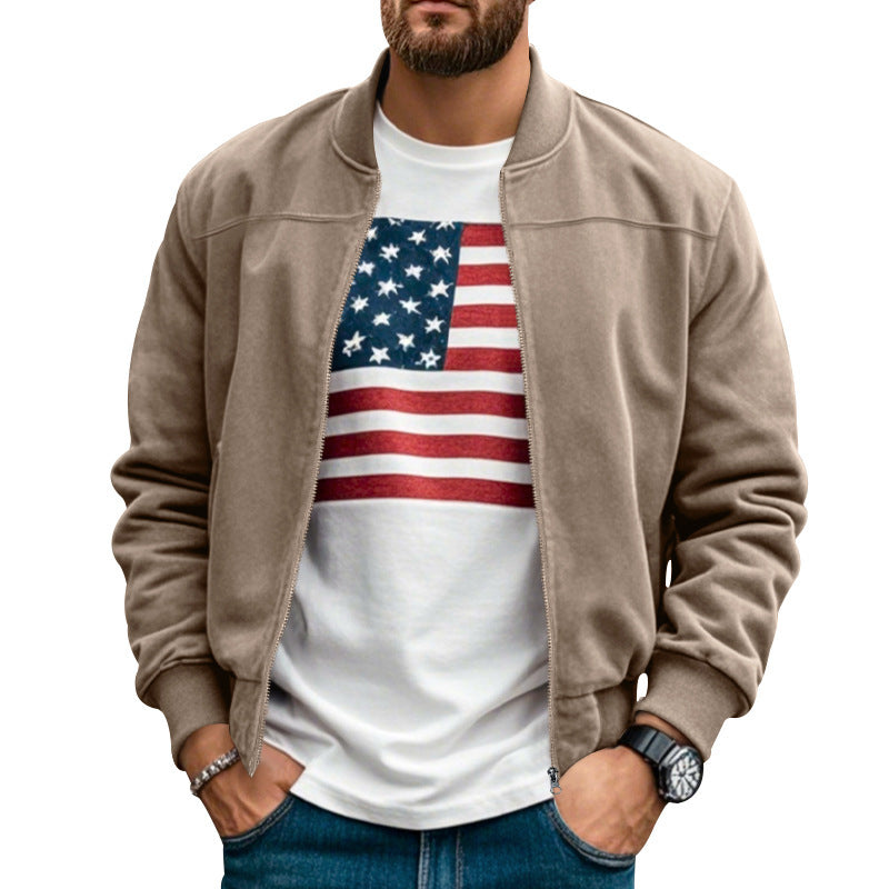 Herren stylische Bomberjacke mit praktischen Taschen und weichem Innenfutter Aliams